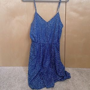 Blue Cinched Waist Summer Dress